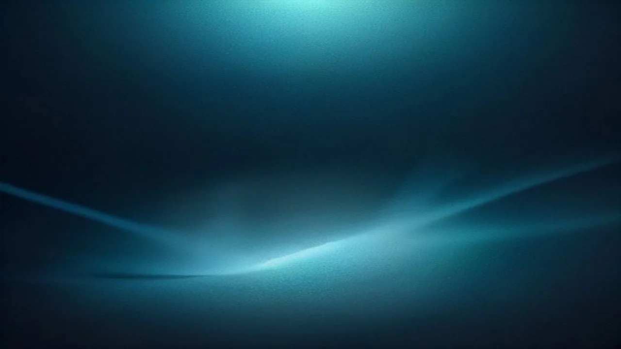 A single beam of directional light striking a polished dark surface